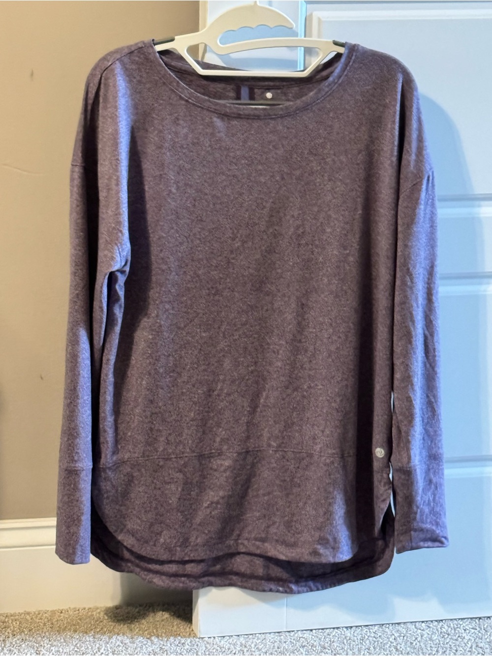 Apana Long Sleeve Crewneck Tunic Top - Purple